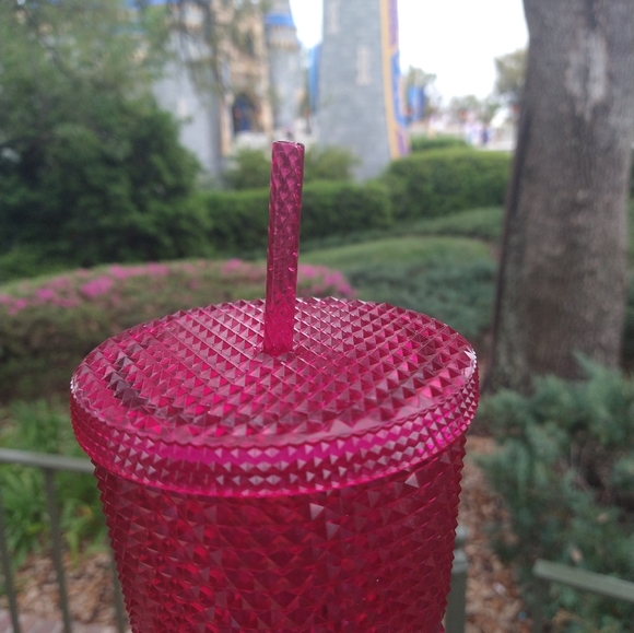 NIB Disney Starbucks Tumbler with Straw- Cinderella Castle Pink Purple Ombre - Picture 4 of 6